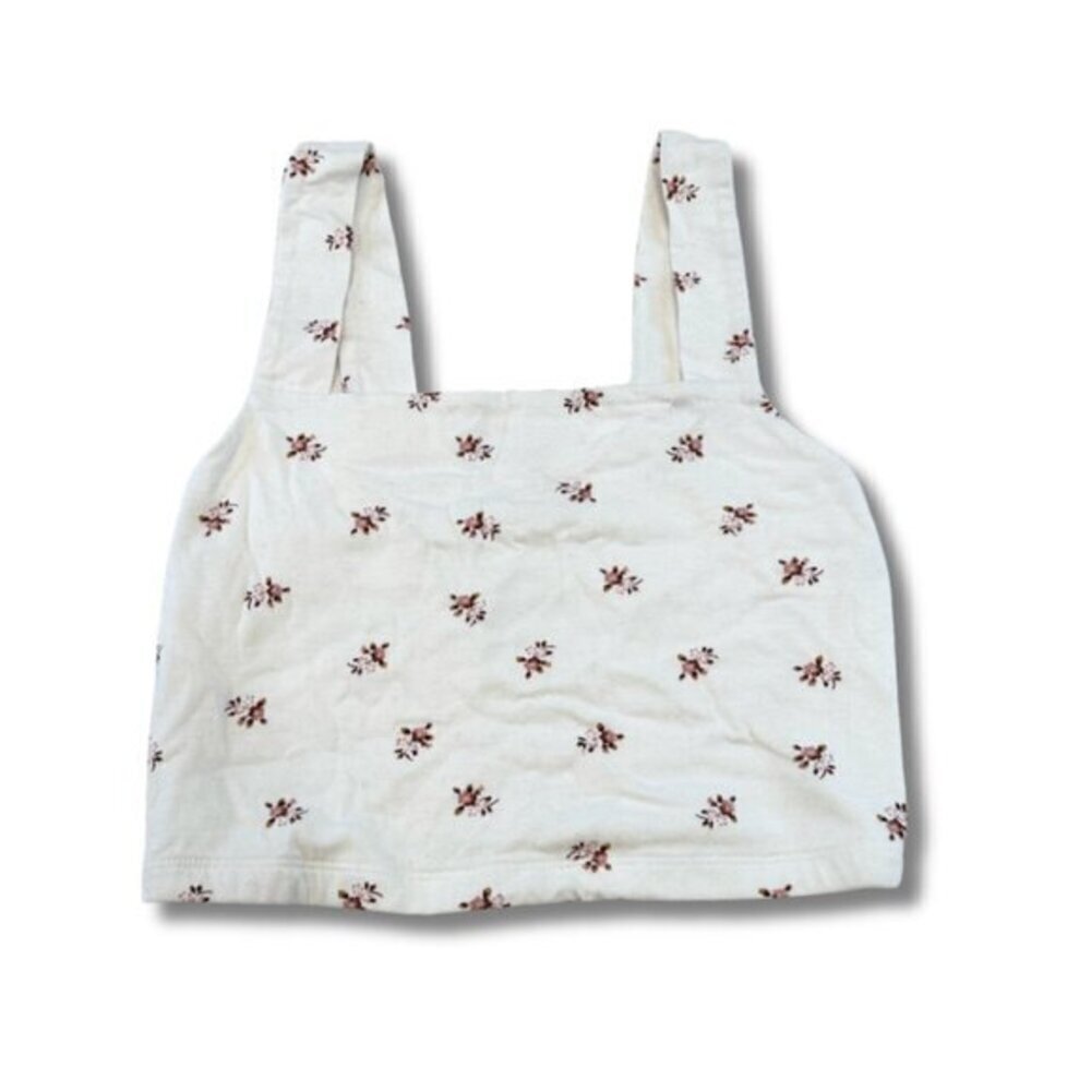 Aeropostale Medium White Floral Crop Top